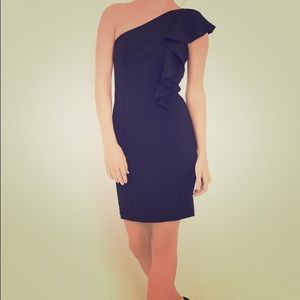 WHBM One Shoulder Black Dress